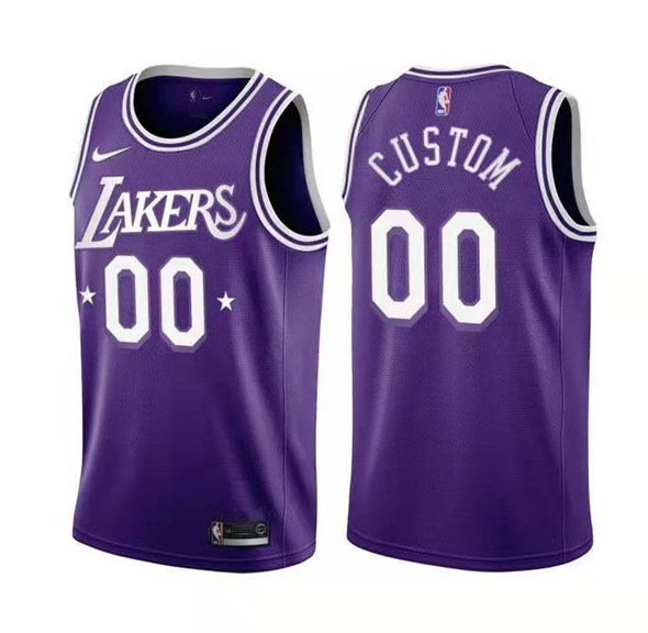 Men's Los Angeles Lakers Active Player Custom 2021/22 City Edition Purple Stitched Jersey